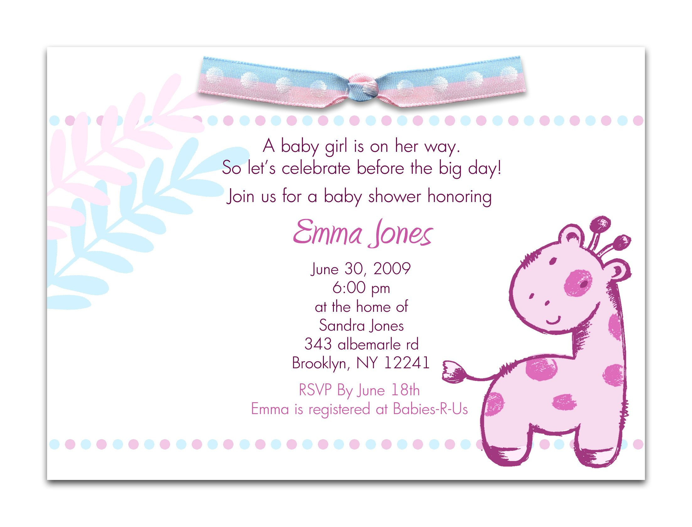 Baby Shower Invitations Quotes
 Baby Shower Invitations Card Simple Design Baby Shower