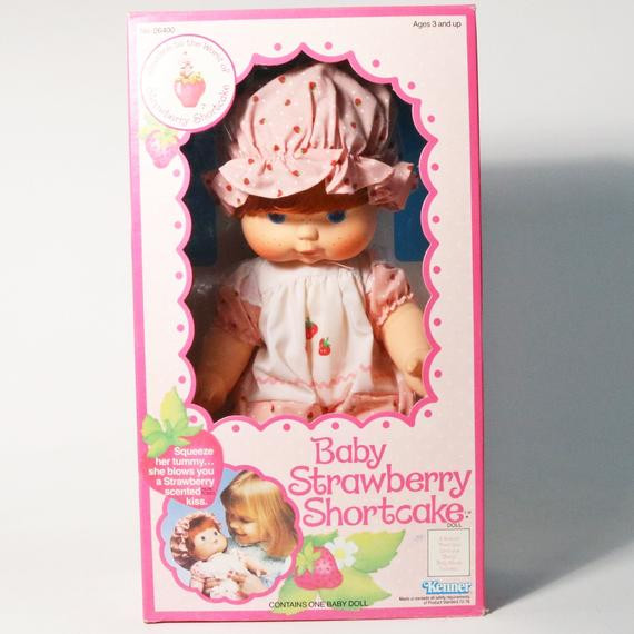 Baby Strawberry Shortcake
 Vtg 1982 Baby Strawberry Shortcake Blow Kiss Doll Kenner