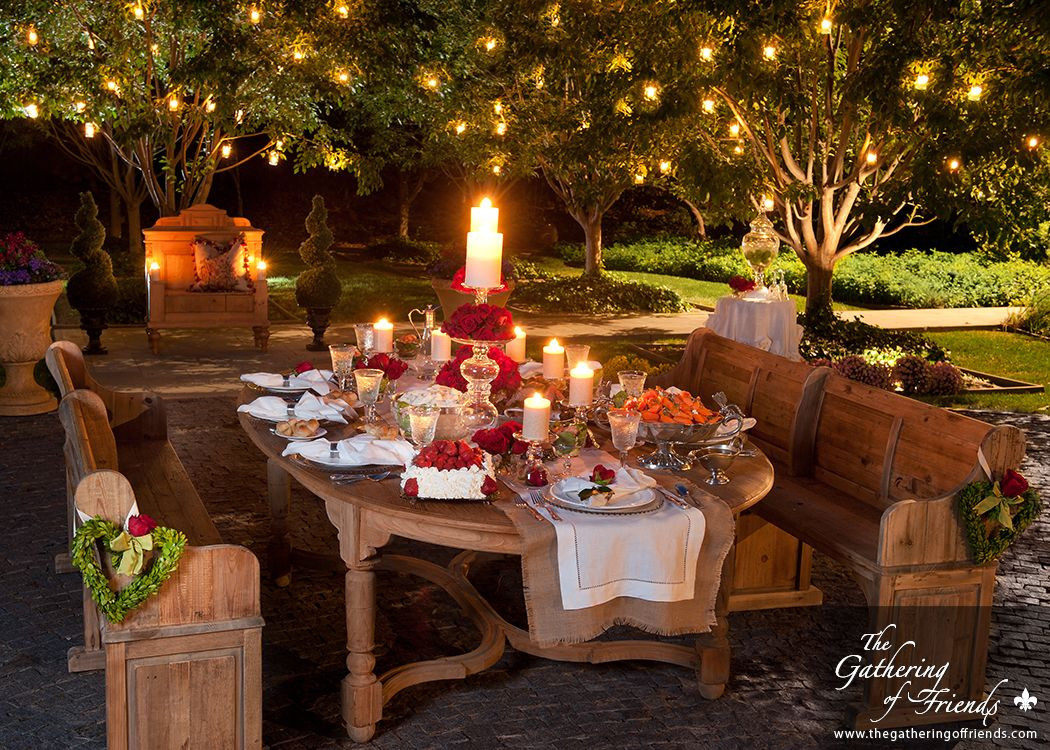 Backyard Christmas Party Ideas
 Romantic dinner outside by The Gathering of Friends