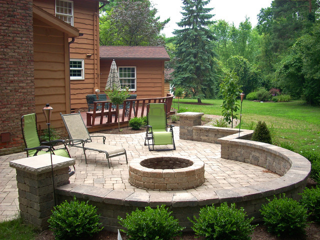 Backyard Design With Fire Pit
 Backyard Fire Pit Traditional Patio Cleveland by