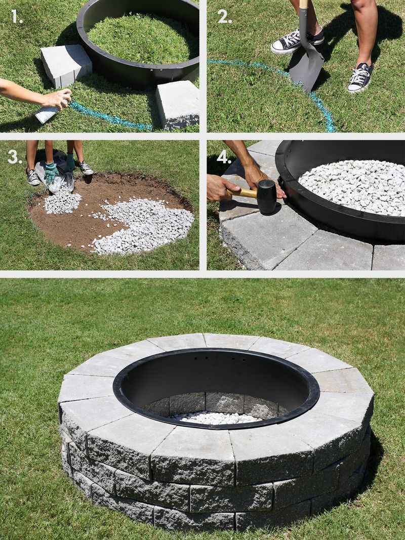 Backyard Design With Fire Pit
 Make Your Own Fire Pit in 4 Easy Steps A Beautiful Mess