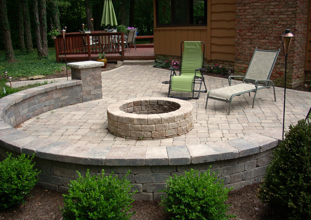 Backyard Design With Fire Pit
 A Backyard Fire Pit Traditional Patio Cleveland by