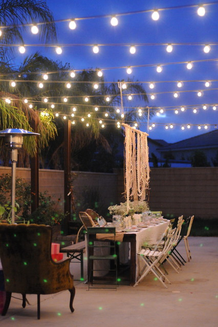 Backyard Lighting Ideas For A Party
 HOUZZ Holiday Contest A Pretty Backyard DInner Party