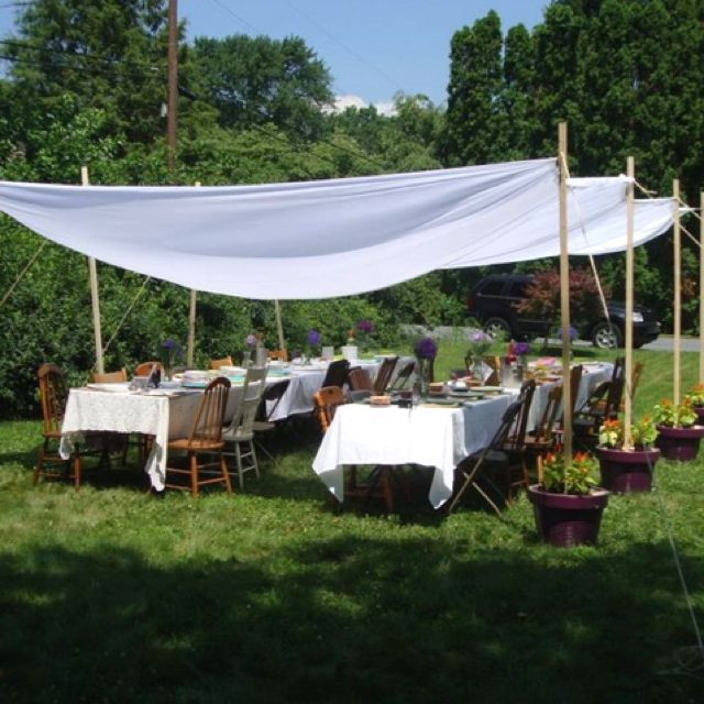 Backyard Tent Party Ideas
 Shabby chic canopy for wedding shower in 2019