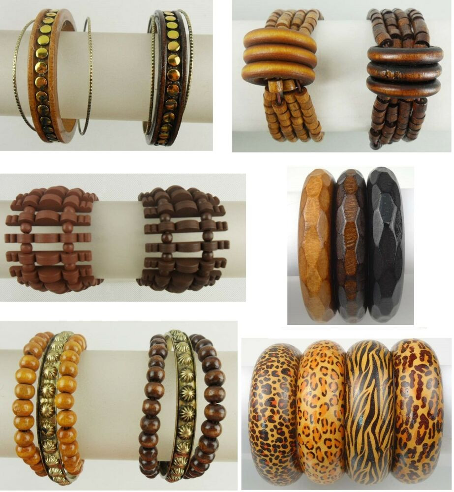 Bangles Bracelets Cheap
 A 01 Wholesale Jewelry lot 10 PCS wooden bracelets