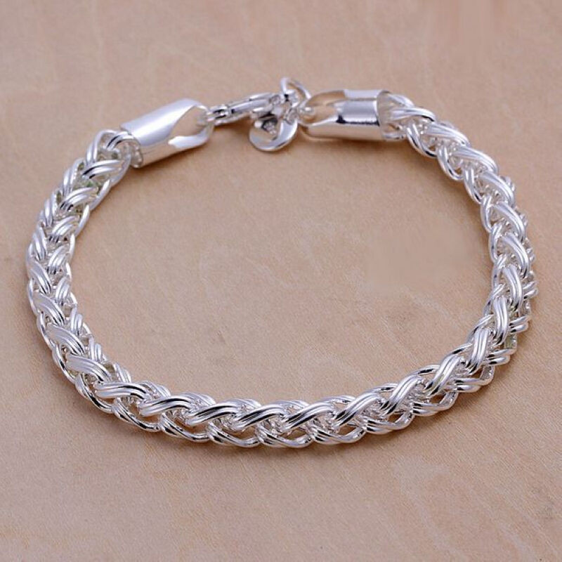 Bangles Bracelets Cheap
 wholesale sterling solid silver fashion chain bangle