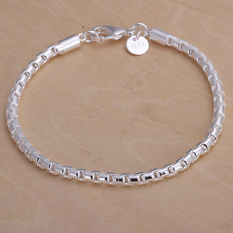 Bangles Bracelets Cheap
 hot wholesale Sterling solid silver fashion chain bangle