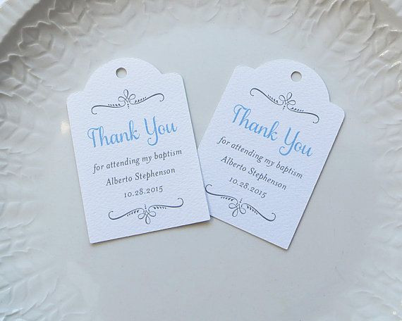 Baptism Thank You Gift Ideas
 Baptism Favor Tag Personalized Gift Tags or by
