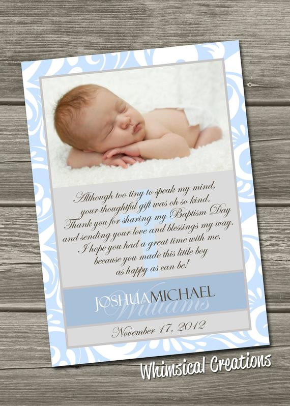 Baptism Thank You Gift Ideas
 Baptism Thank You Card Christening Thank You Card Digital