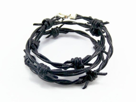 Barbed Wire Bracelet
 Barbed Wire Bracelet Leather Bracelet Wrap Bracelet