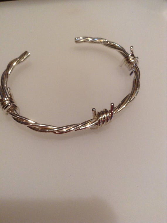 Barbed Wire Bracelet
 Items similar to Barbed Wire Bracelet Hallmarked Solid