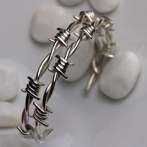 Barbed Wire Bracelet
 Barbed wire bracelet in sterling silver Medium size 7 0 to