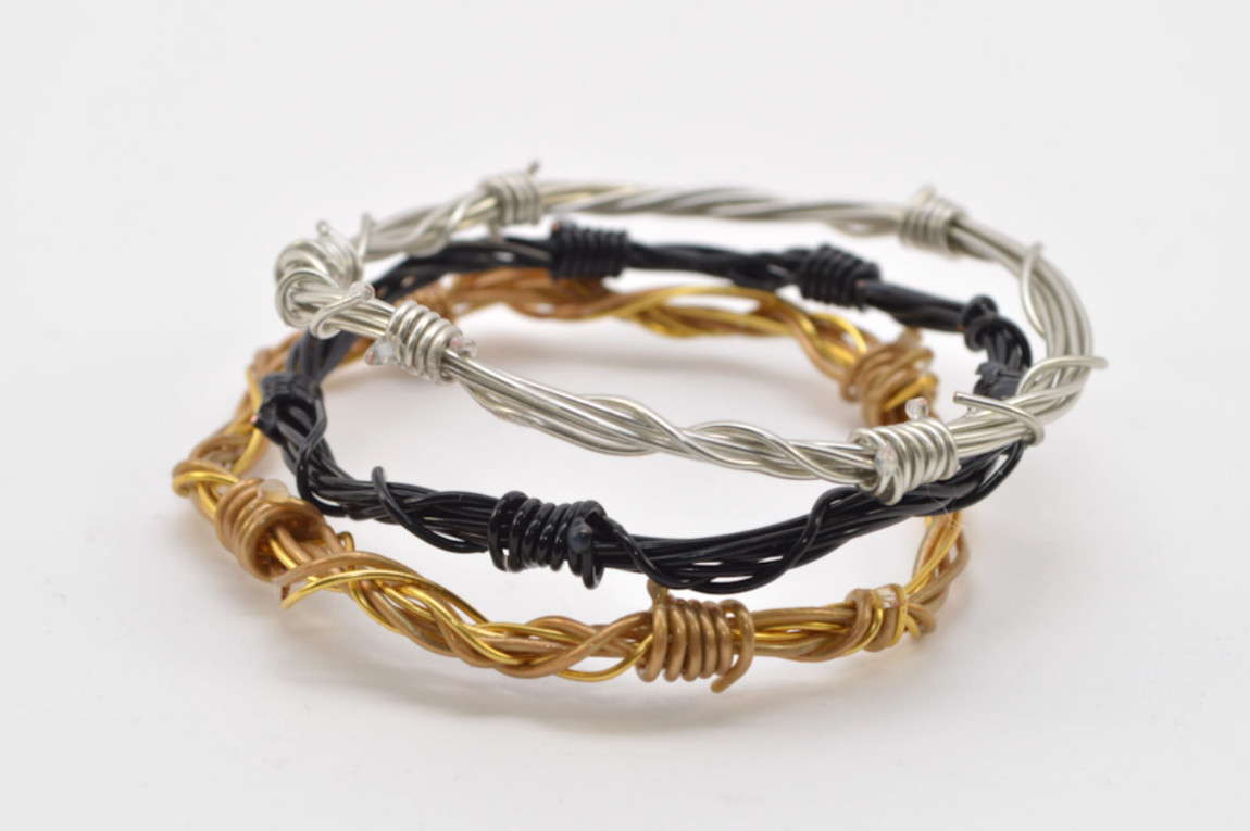 Barbed Wire Bracelet
 Barbed Wire Inspired BangleTutorial The Beading Gem s