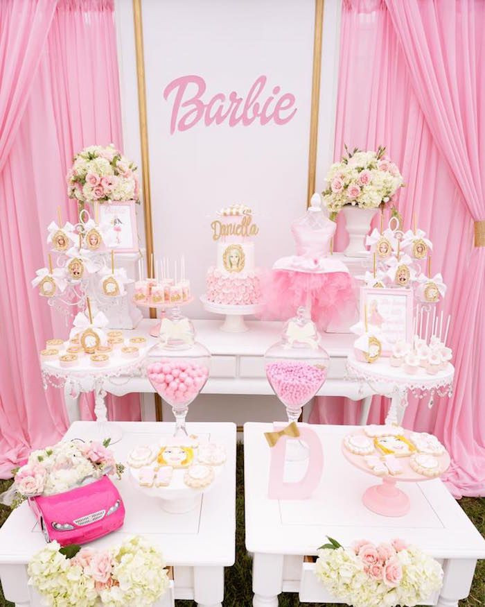 Barbie Beach Party Ideas
 Pink Glam Barbie Birthday Party