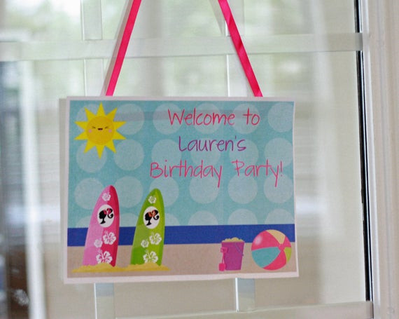 Barbie Beach Party Ideas
 Printable Wel e Sign Barbie Beach Party Collection