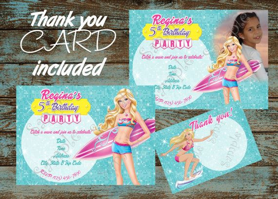 Barbie Beach Party Ideas
 Barbie pool Birthday Party Invitation FREE by