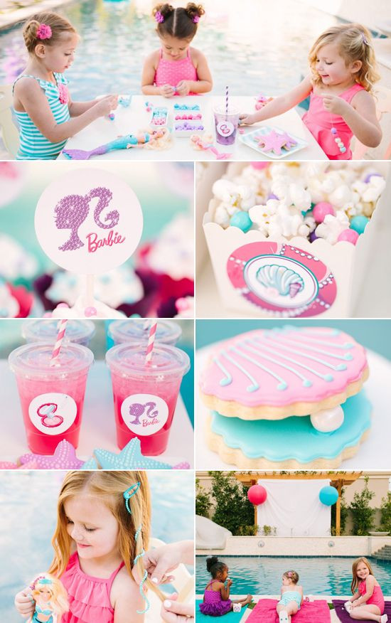 Barbie Pool Party Ideas
 A Poolside Barbie Party Full of Mermaid Details
