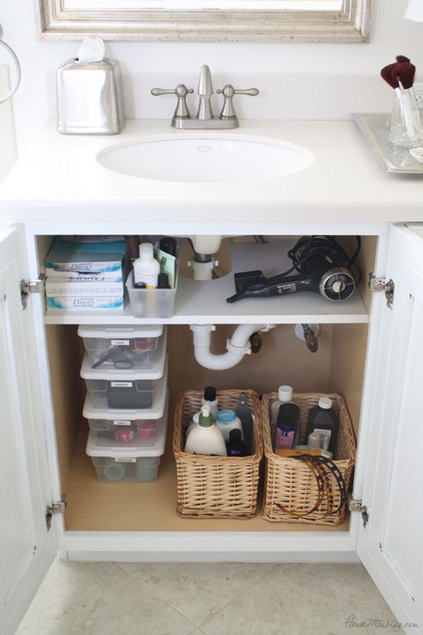 Bathroom Cabinet Organization
 Creative Under Sink Storage Ideas Hative