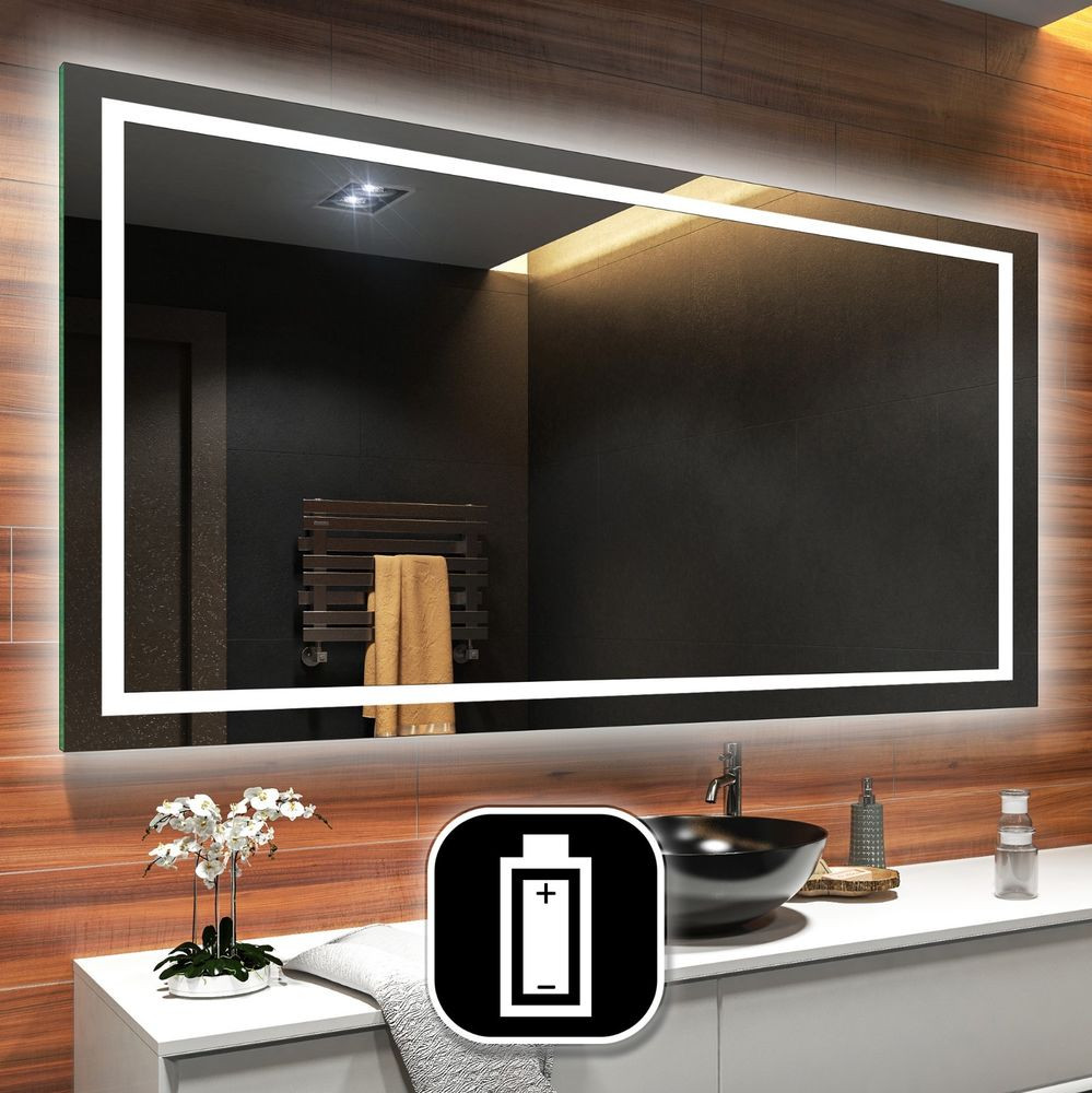 Bathroom Mirror Size
 LED Illuminated Bathroom Mirror Battery Operated To