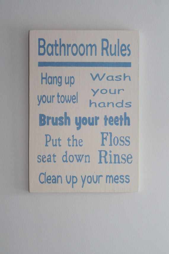 Bathroom Rules For Kids
 Bathroom Wall Art Bath Rules Wood Sign Kids Bathroom Art