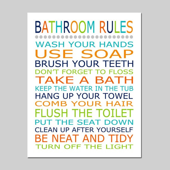 Bathroom Rules For Kids
 Bathroom Rules Bathroom Decor Kids Bathroom Art Kids