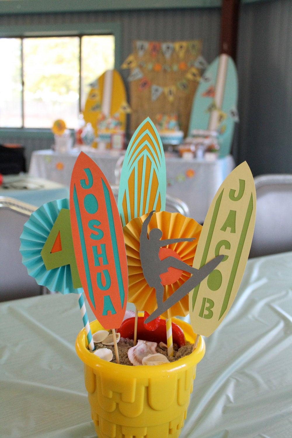 Beach Birthday Party Decoration Ideas
 beach party centerpiece surfer party centerpiece teen
