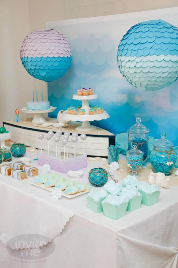 Beach Birthday Party Ideas Girls
 Kara s Party Ideas Mermaid Beach Ocean Girl Ariel 5th