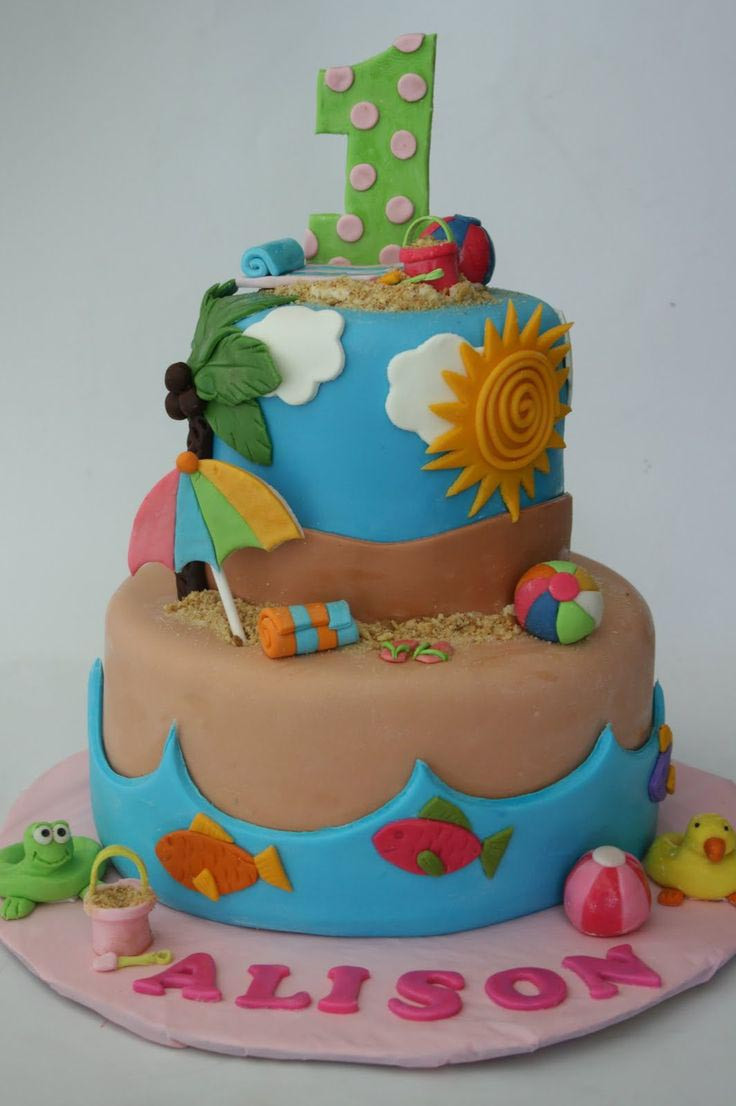 Beach Party Cake Ideas
 Beach Party Birthday Cakes