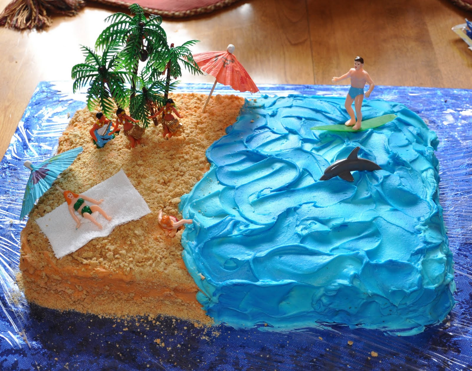 Beach Party Cake Ideas
 creative sparks Hang 10 1 2 Birthday