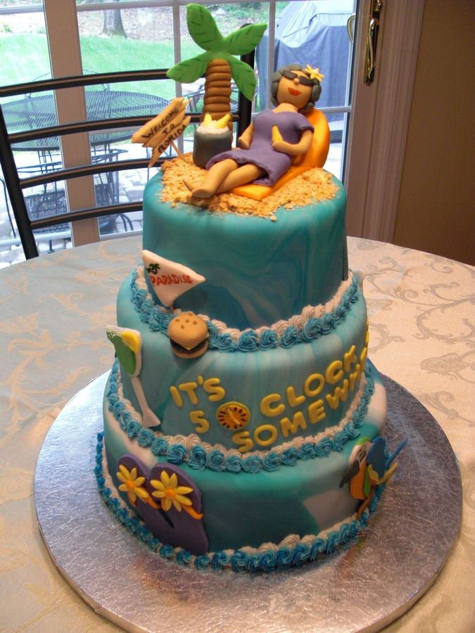 Beach Party Cake Ideas
 retirement themed cakes