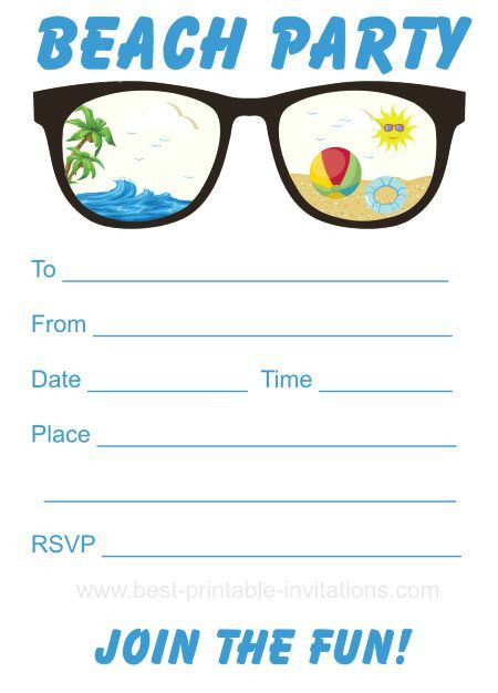 Beach Party Invitation Wording Ideas
 Free Beach Party Invitation 3 in 2019