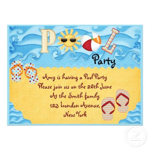 Beach Party Invitation Wording Ideas
 pool party kids ideas