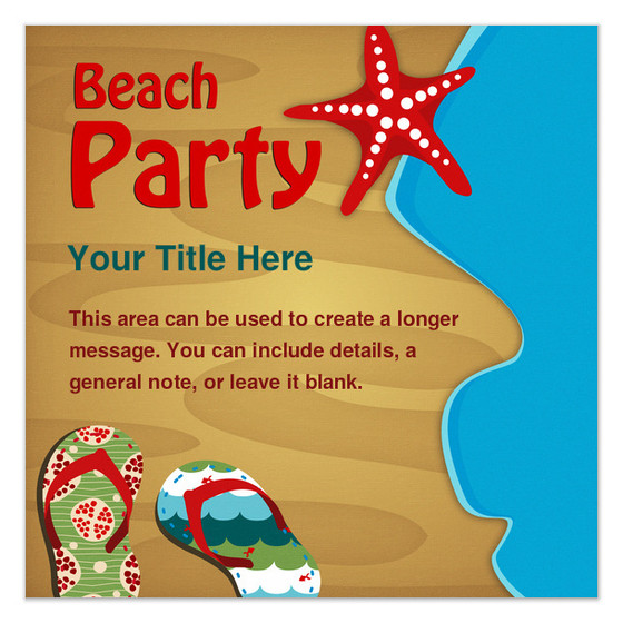 Beach Party Invitation Wording Ideas
 Beach Party Invitations Free Printable