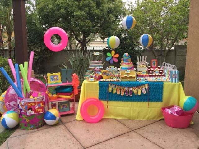 Beach Party Table Decoration Ideas
 23 Colorful Kid’s Pool Party Decorations Shelterness