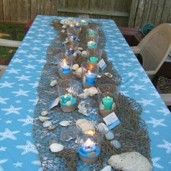 Beach Party Table Decoration Ideas
 Table lay out for beach theme party