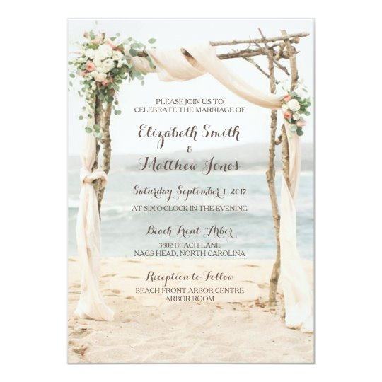Beach Theme Wedding Invitations
 Beach Arbor Wedding Invitation