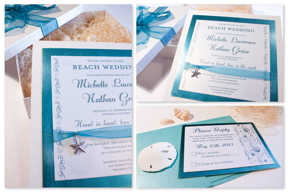 Beach Theme Wedding Invitations
 Memoires D Amour Weddings Beach Wedding Invitations 5