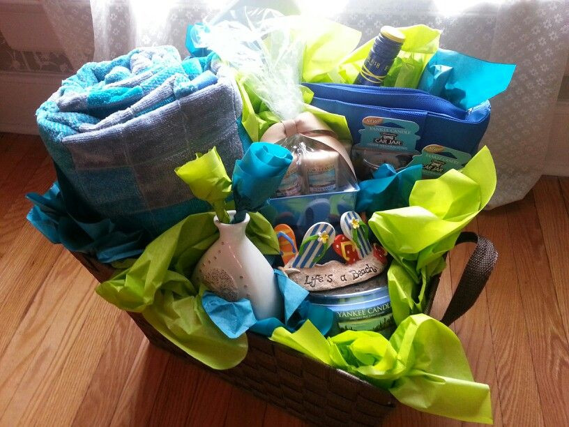 Beach Themed Gift Basket Ideas
 Beach themed t basket Contains a beach bag cooler tote