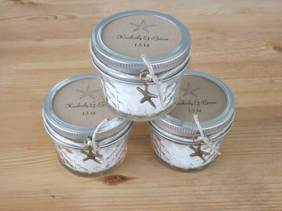 Beach Wedding Party Favors
 Items similar to Beach Wedding Favors Mason Jar Favors