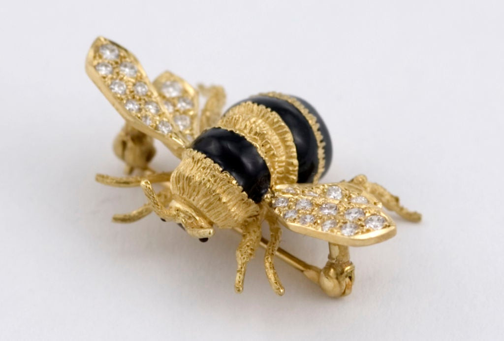 Bee Brooches
 BUMBLE BEE 18K GOLD DIAMOND SUPERB BEE BROOCH PIN at 1stdibs