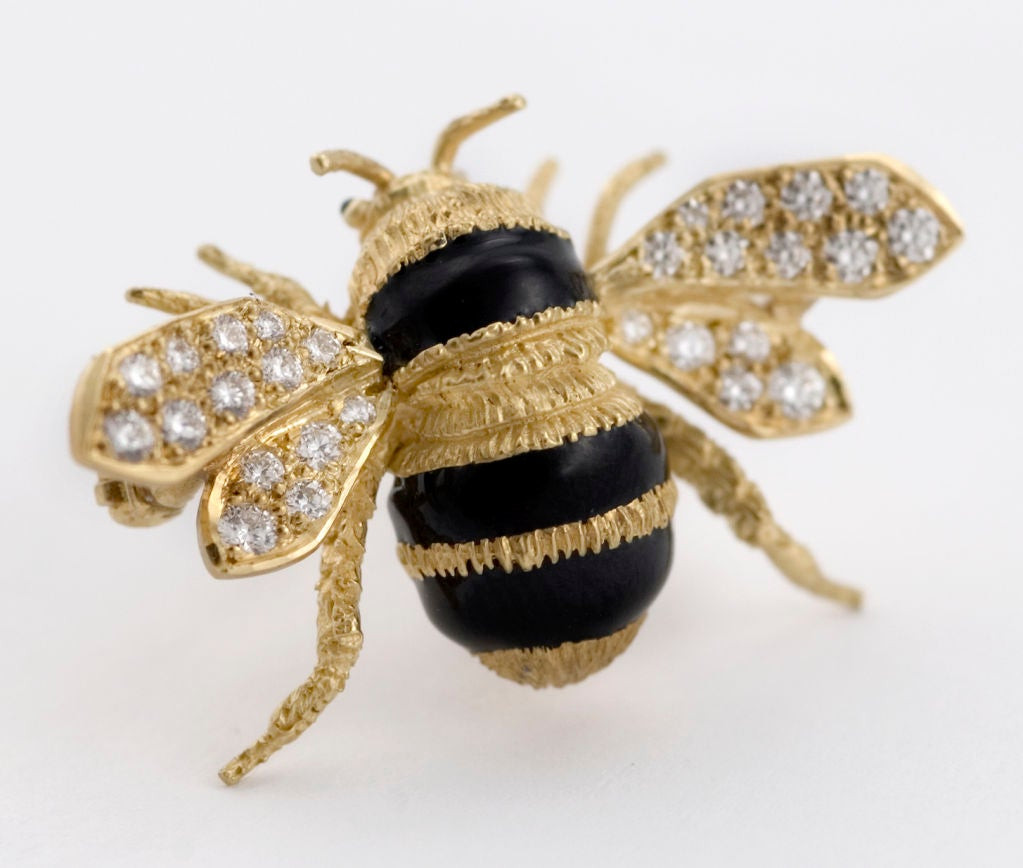 Bee Brooches
 BUMBLE BEE 18K GOLD DIAMOND SUPERB BEE BROOCH PIN at 1stdibs
