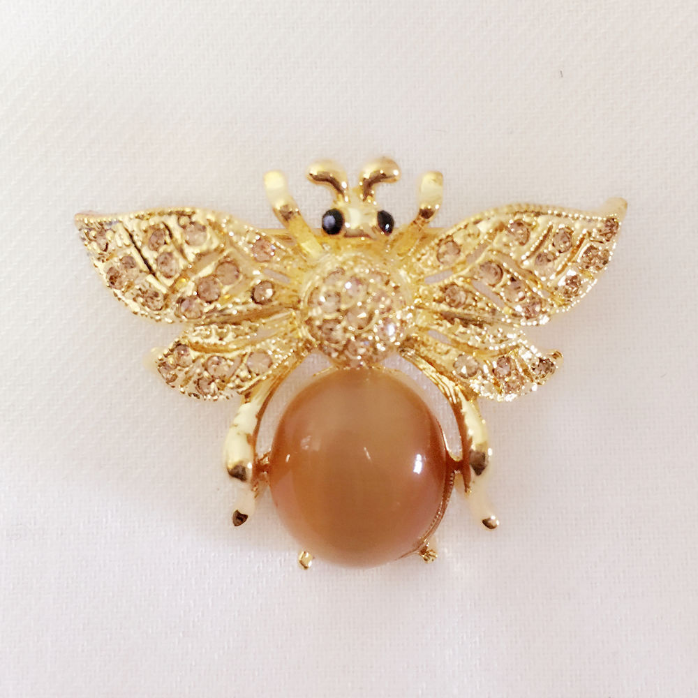 Bee Brooches
 New Golden Brown Honey Bumble Bee Tigers Eye Stone