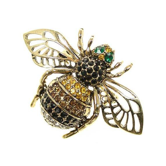 Bee Brooches
 Bee Brooch Bee Broach Rhinestone Insect Bug Realistic Bumble