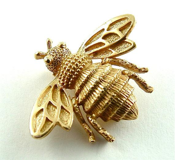Bee Brooches
 Vintage Brooch Bumble Bee Gold Tone Jewelry Signed Avon