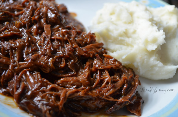 Beef Chuck Slow Cooker Recipes
 Easy Slow Cooker BBQ Beef Recipe Thrifty Jinxy
