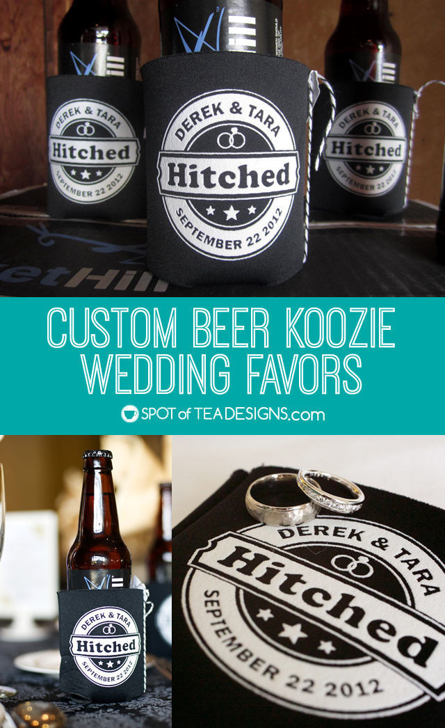 Beer Koozie Wedding Favors
 Custom Beer Koozie Wedding Favor
