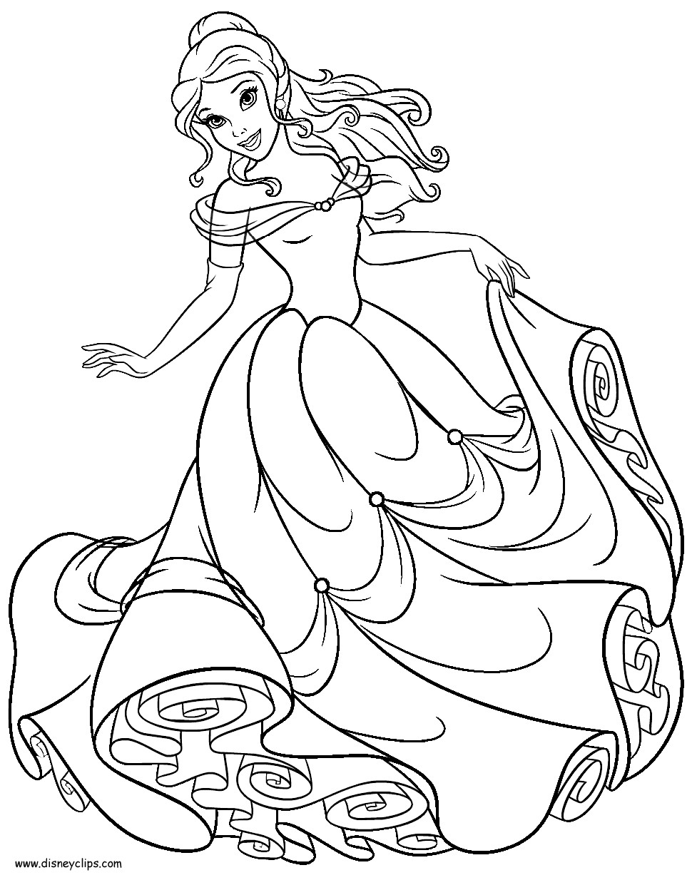 Belle Printable Coloring Pages
 Beauty and the Beast Coloring Pages 2