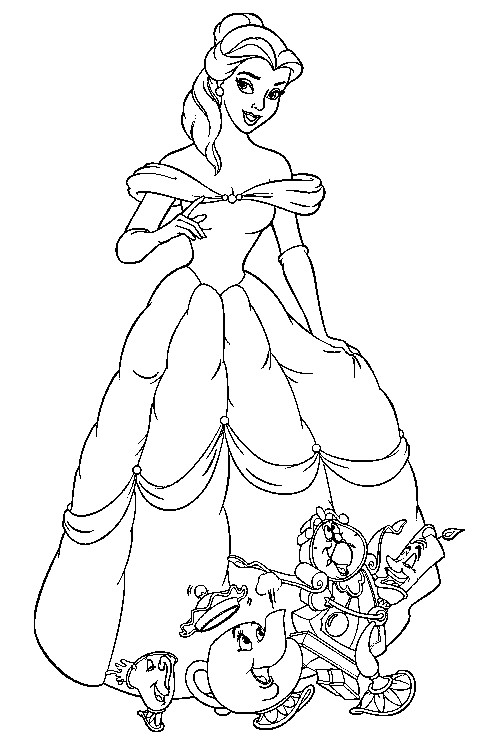 Belle Printable Coloring Pages
 FUN & LEARN Free worksheets for kid Disney Princess