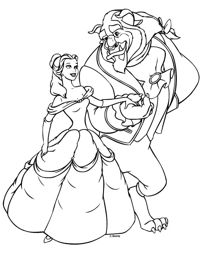 Belle Printable Coloring Pages
 Disney Princess Belle Coloring Pages To Kids