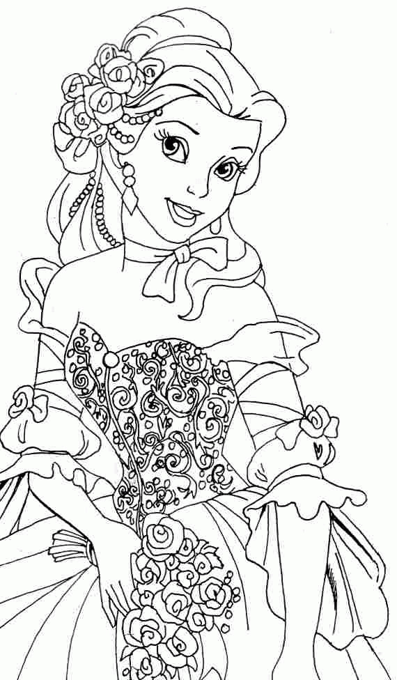 Belle Printable Coloring Pages
 Princess Belle Coloring Page Coloring Home